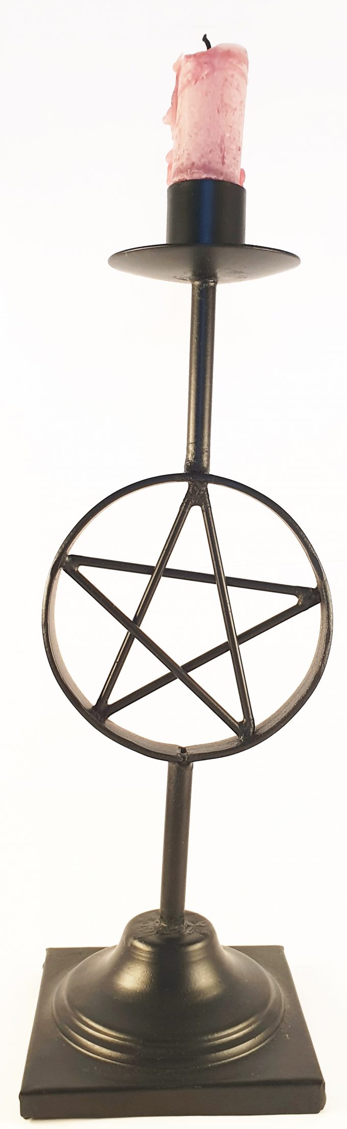 Candle Holder – Tall Metal Pentagram