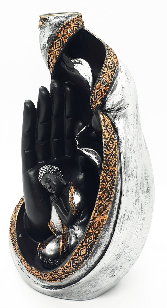 Incense BackFlow Cone Holder – Buddha In Hand 2b