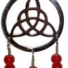 Suncatcher - Triquetra with Red Beads & Bells