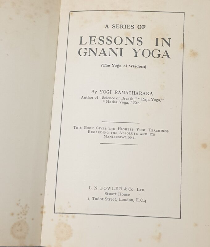 Series of Lessons In Gnani Yoga Inside