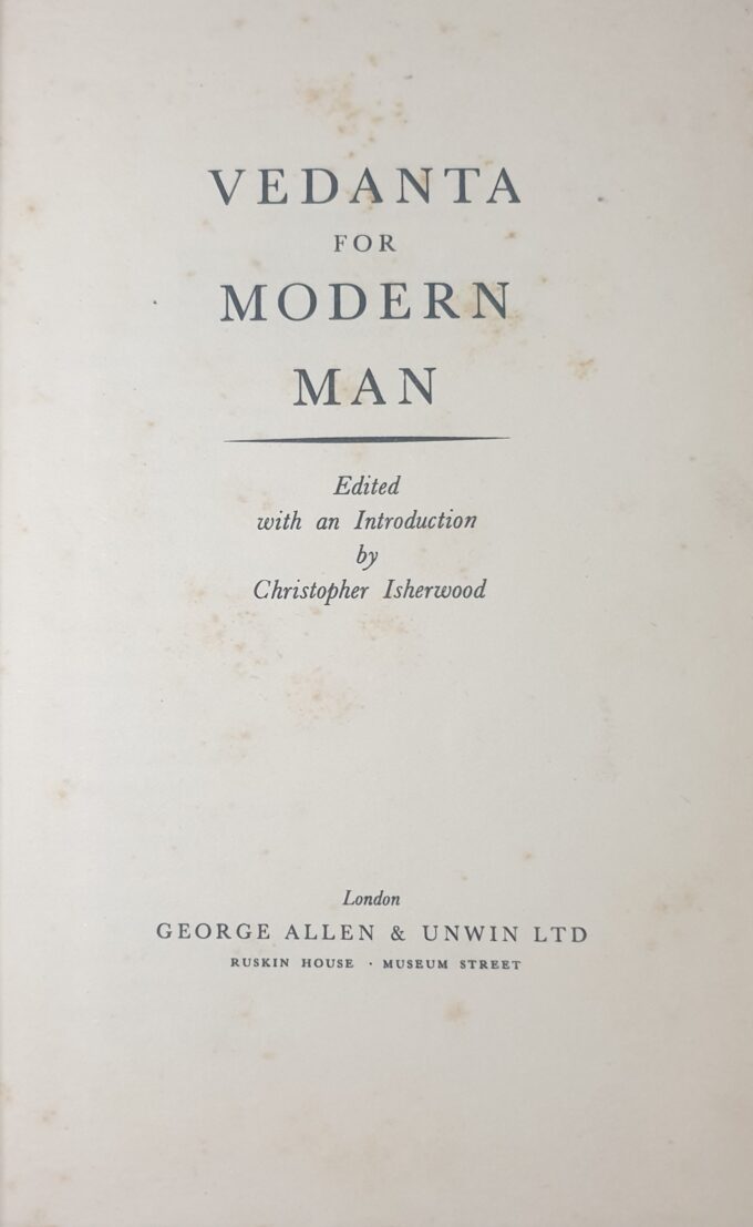 Vedanta For Modern Man Inside