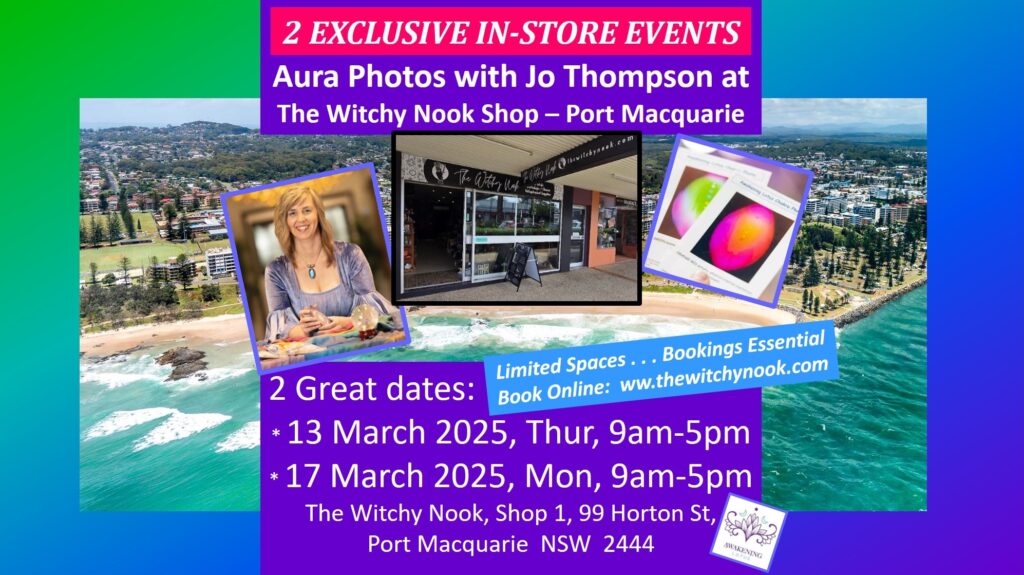 Event: The Witchy Nook Crystal Shop, Port Macquarie – Aura Photos with Jo Thompson (Exclusive & Limited Event)